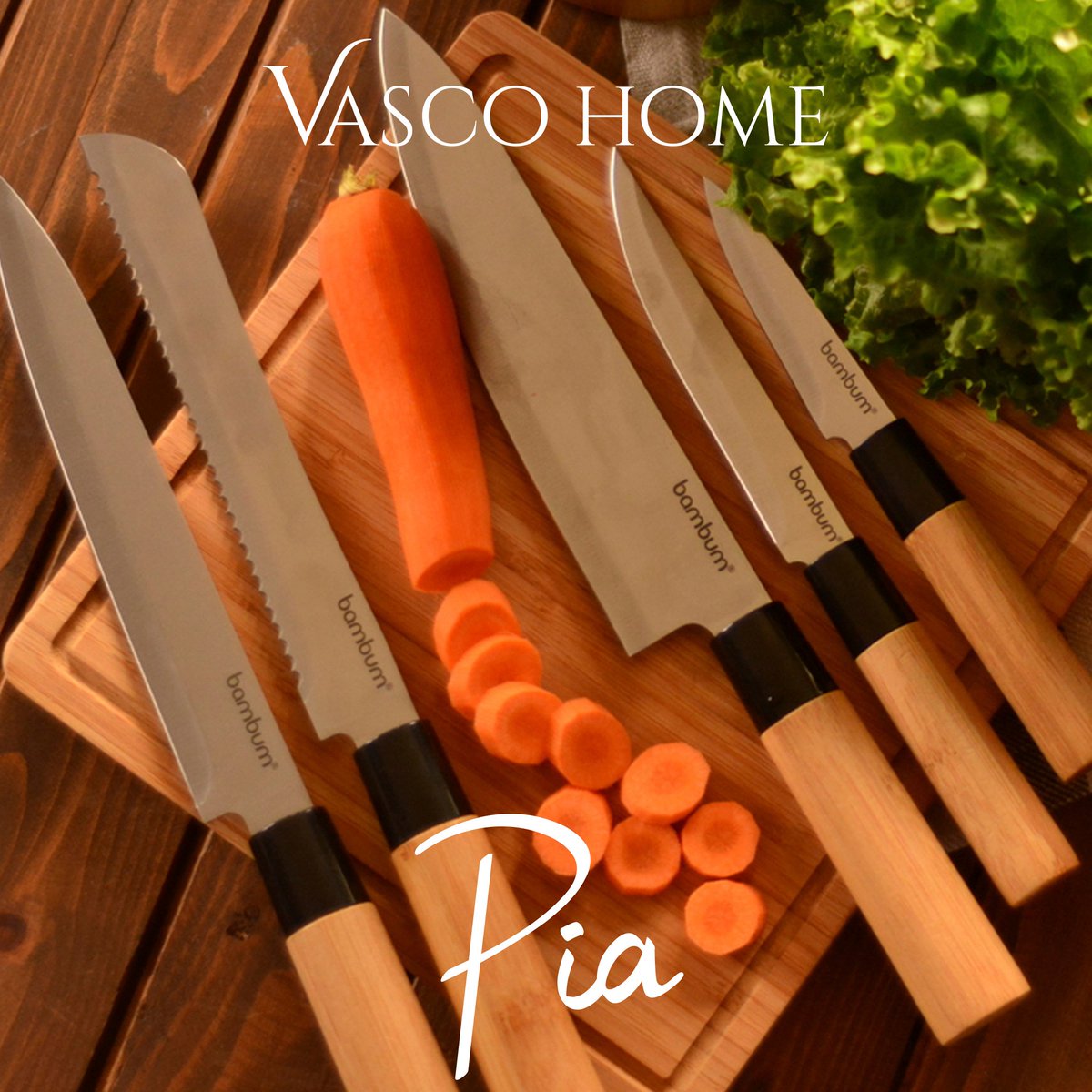 6 Parça Bambu Bıçak Seti Vasco Home’da !

Bambu Pia 6 Parça Blok Bıçak Seti, mutfağınızda en sık kullanacağınız ürünlerden biri olacak. Sapı çelikle perçinlenmiş bambudan, gövdesi karbon çelikten üretilen Pia, kullanışlı standıyla birlikte her zaman elinizin altında olacak.