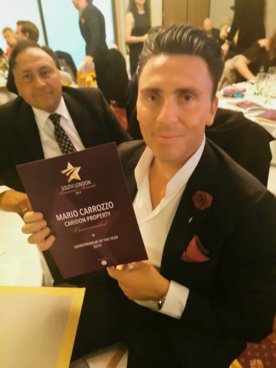 Very proud of the shining example set by our CEO and Founder Mario Carrozzo. Commended last night at the <a href="/SLBizAwards/">South London Business Awards</a> for Entrepreneur of the Year 2019 #leadership