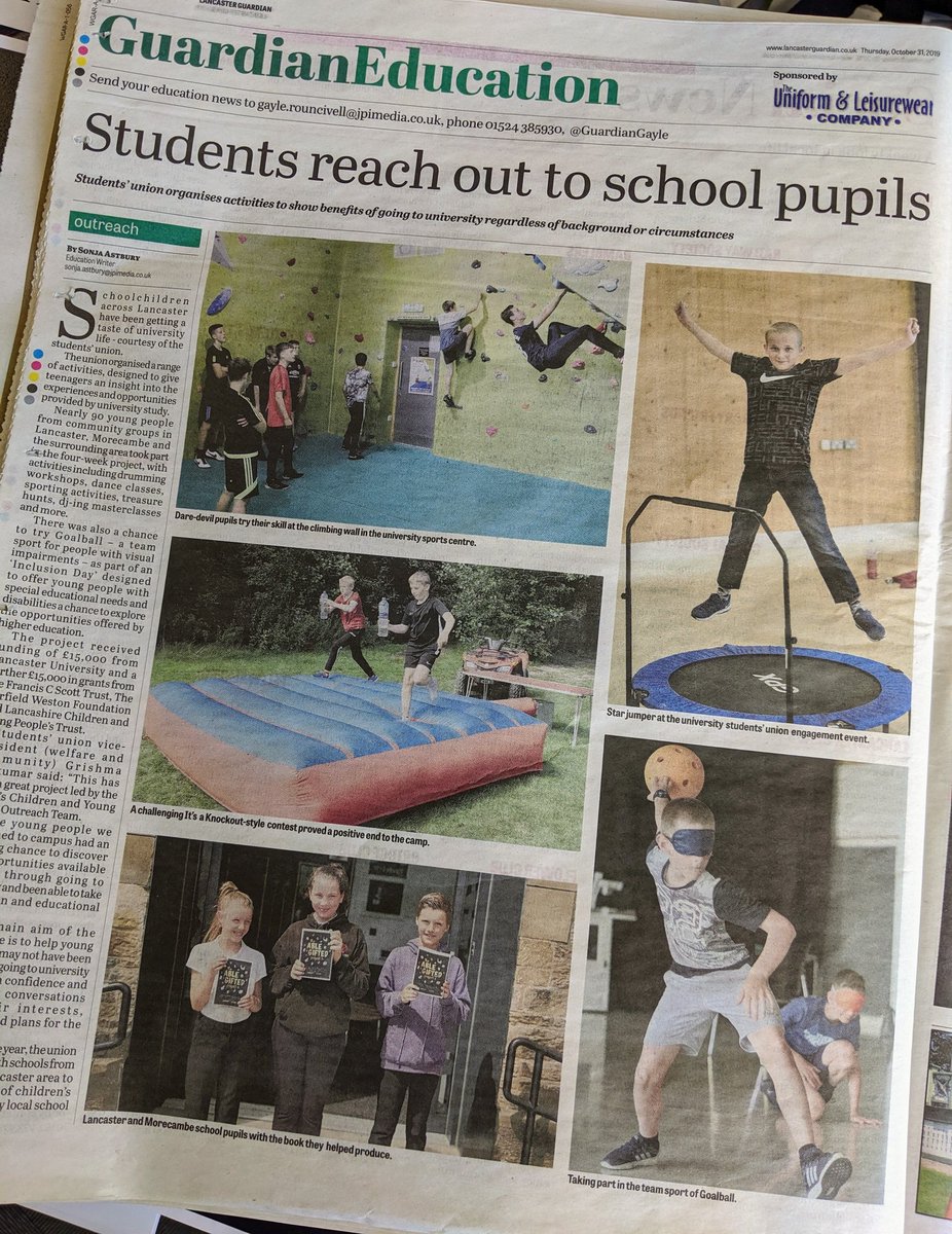 LancasterSU's tweet photo. Great to see the amazing work of our Outreach Team being celebrated in this week's @GuardianDigital! 📰 https://t.co/f76ypFnSs8