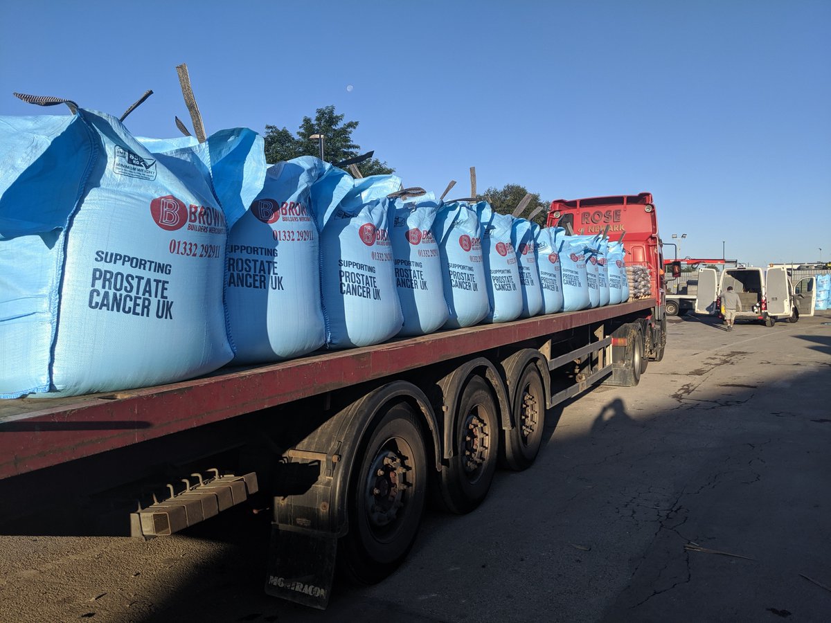 Browns Builders Merchants (<a href="/Brownsbm/">Browns</a>) has teamed up with <a href="/ProstateUK/">Prostate Cancer UK</a> and changed the colour of their bulk bags in aid of the charity. 

For the next year, the building material supplier will donate money from each bag sold to help fight prostate cancer. 

Such an amazing cause!