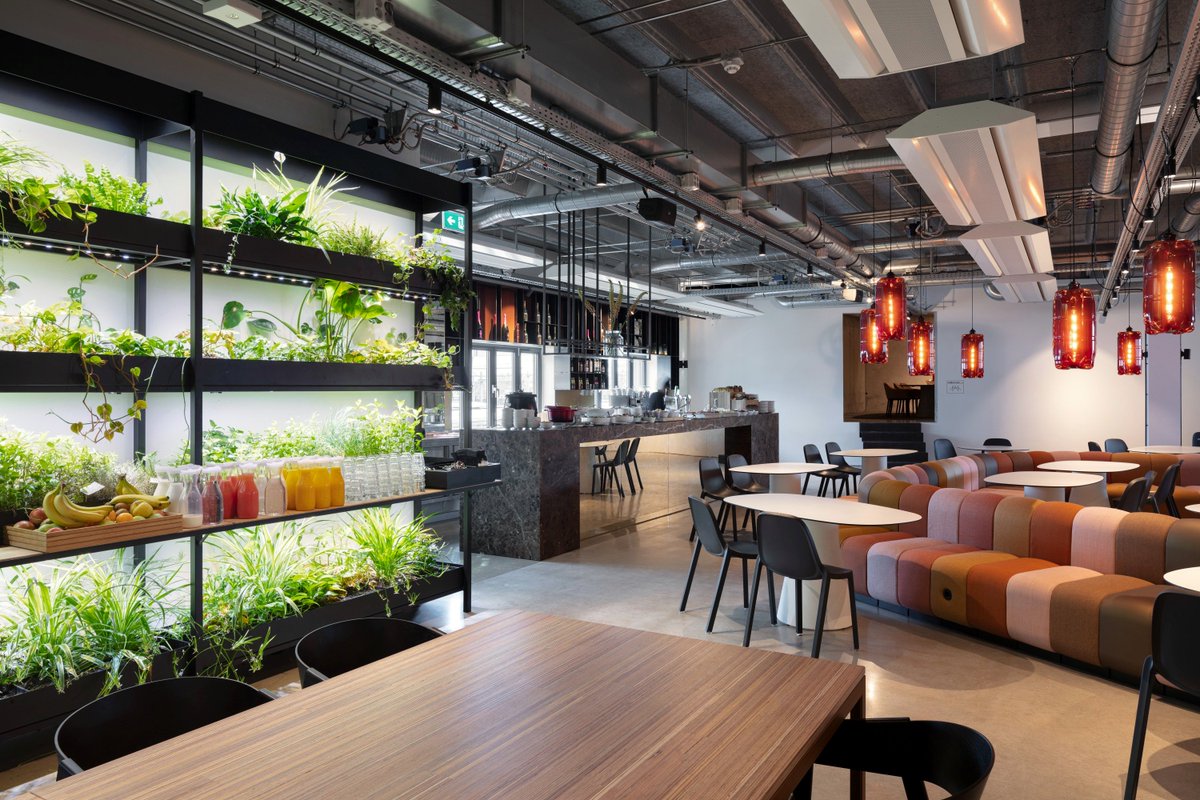 blastation's tweet photo. 30 meters of BOB is the heart of the dining experience at Creative Valley in Utrecht!

"We have placed a 30-meter-long colourful sofa here that flows through the brasserie like a meandering river."

BOB Design: Bernstrand &amp; Borselius
Architect: VOID interieurarchitectuur https://t.co/570G7wR6EJ