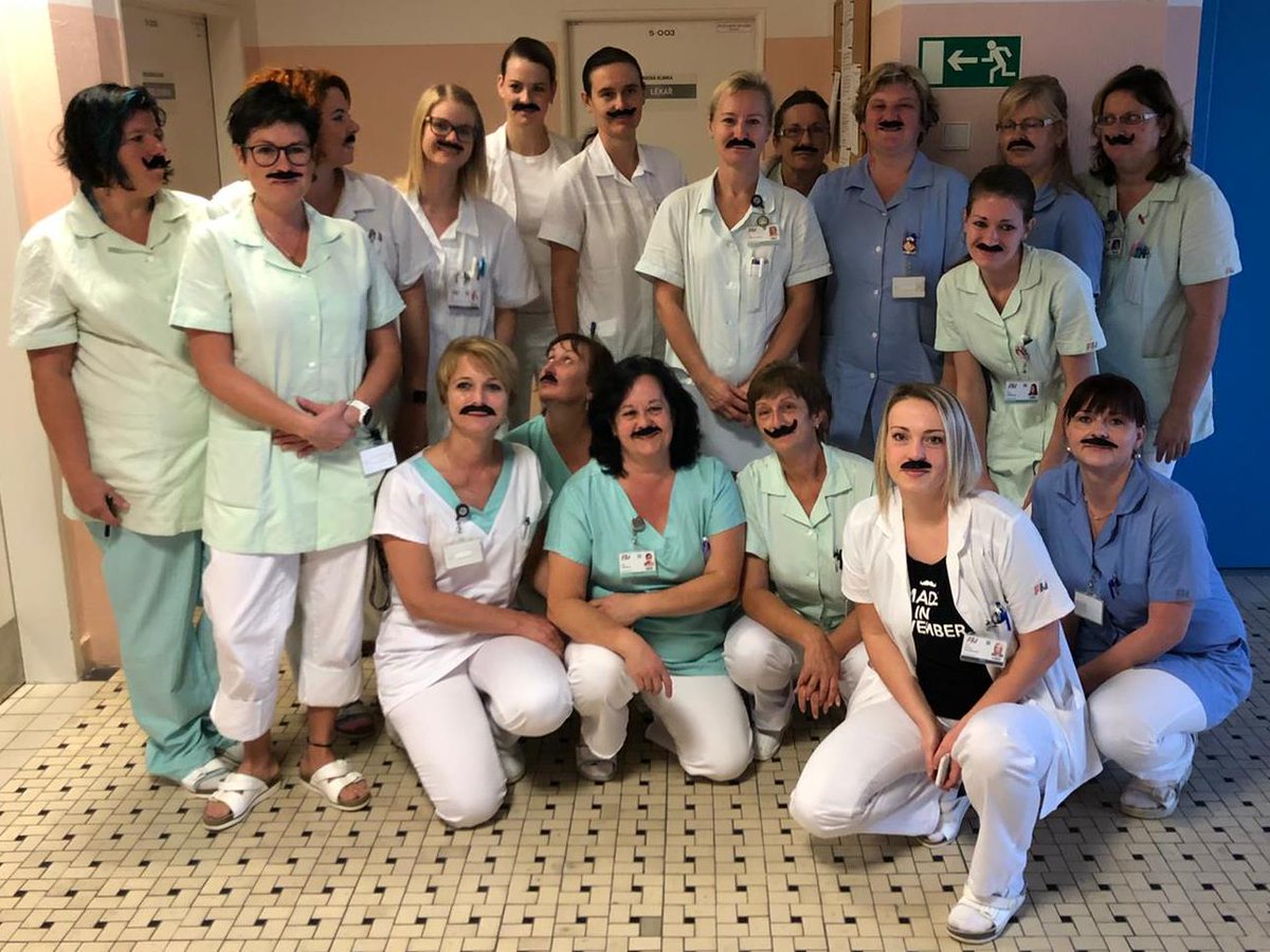 Letos se do hnutí #Movember na <a href="/Urology_Plzen/">Dept of Urology Plzeň, CZ</a> <a href="/FNPlzen/">Fakultní nemocnice Plzeň</a>  zapojily masivně i ženy, lékařky i NELZP (česky hlavně sestřičky:-)). Moc děkujeme! Kontrola růstu ochlupení a holení na konci listopadu bude na rozdíl od mužských knírů prý ale neveřejné. #uroczech
