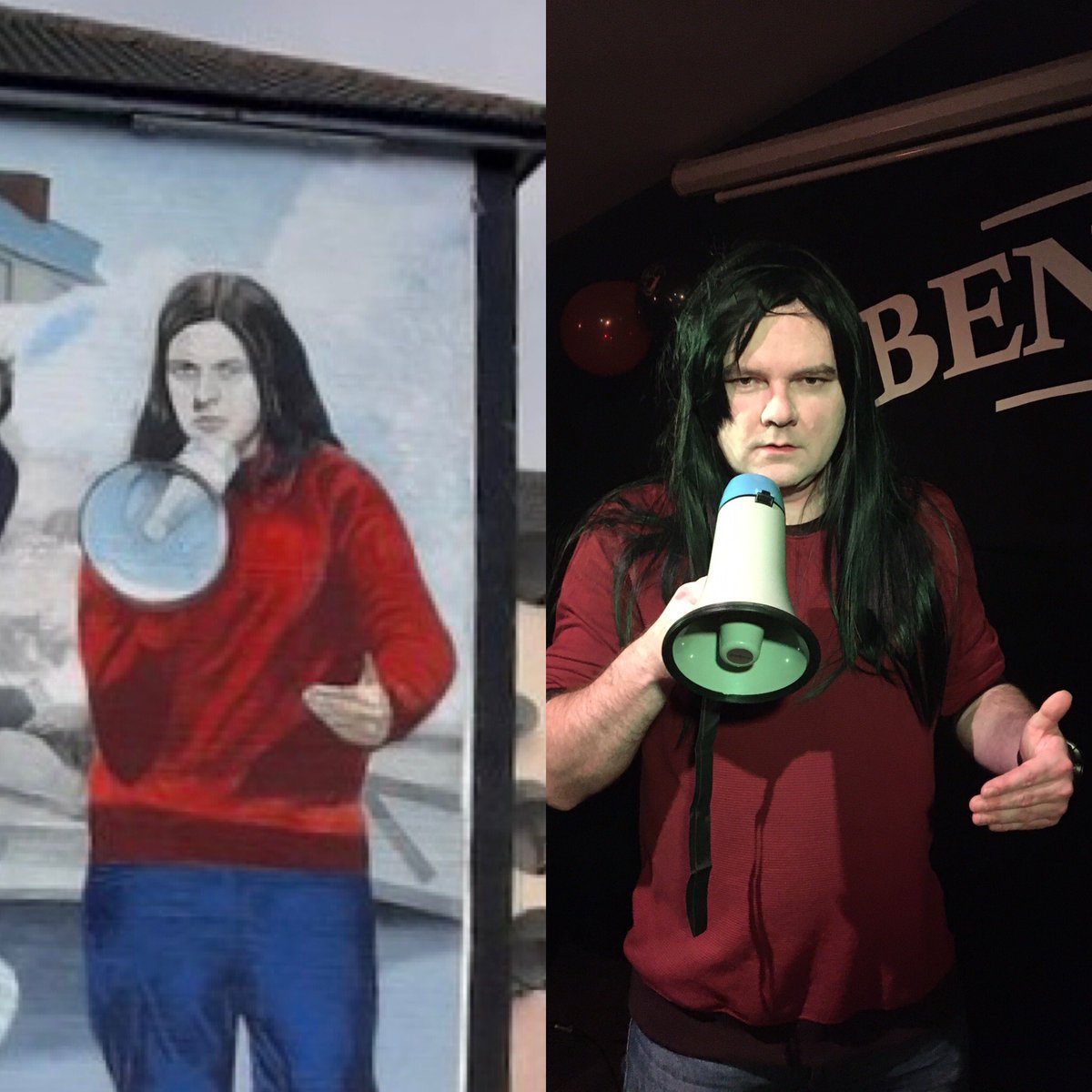 lorcychief's tweet photo. They say never meet your heroes but it was amazing to see Bernadette Devlin last night at #ChickenBoxComedy @BennigansBar no sign of @roryms though https://t.co/aShcbRbfz1