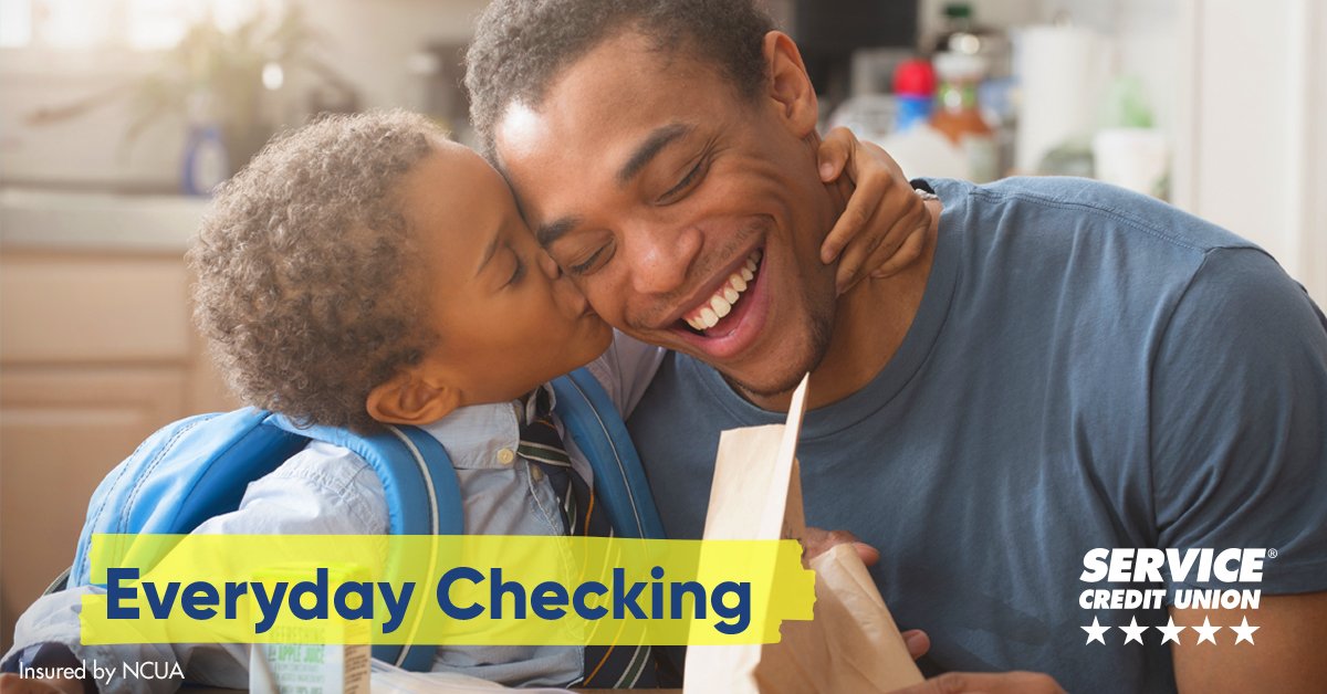 Servicecu's tweet image. #EverydayChecking for all of life’s highlights--a checking account that gives you the control to enjoy the important things. Get up to .75% APR discount off auto and personal loans and ATM rebates up to $30.* Learn more at bit.ly/31O4s94 #Checking #ReadyToServe
