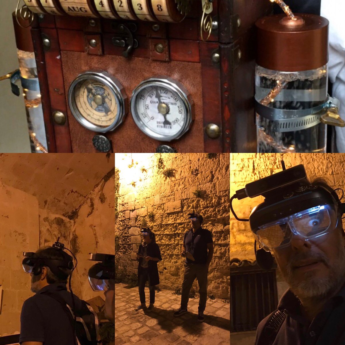 Strange people with strange equipment ... in one of the oldest cities in the world ... mmmh ...
That they are the UOCY: Universes Observation &amp; Control Yokefellows ?