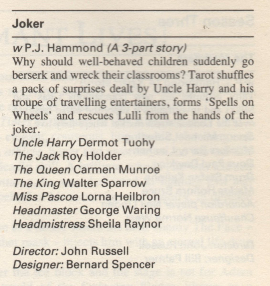 fred_owl's tweet image. In 1990 Roger Fulton's Encyclopedia of TV Science Fiction had a 3 page episode guide for Ace of Wands. Here are the tantalising entries for the much-missed Season 2. How many people read these and thought "that sounds good" only to discover they no longer exist? #missingepisodes