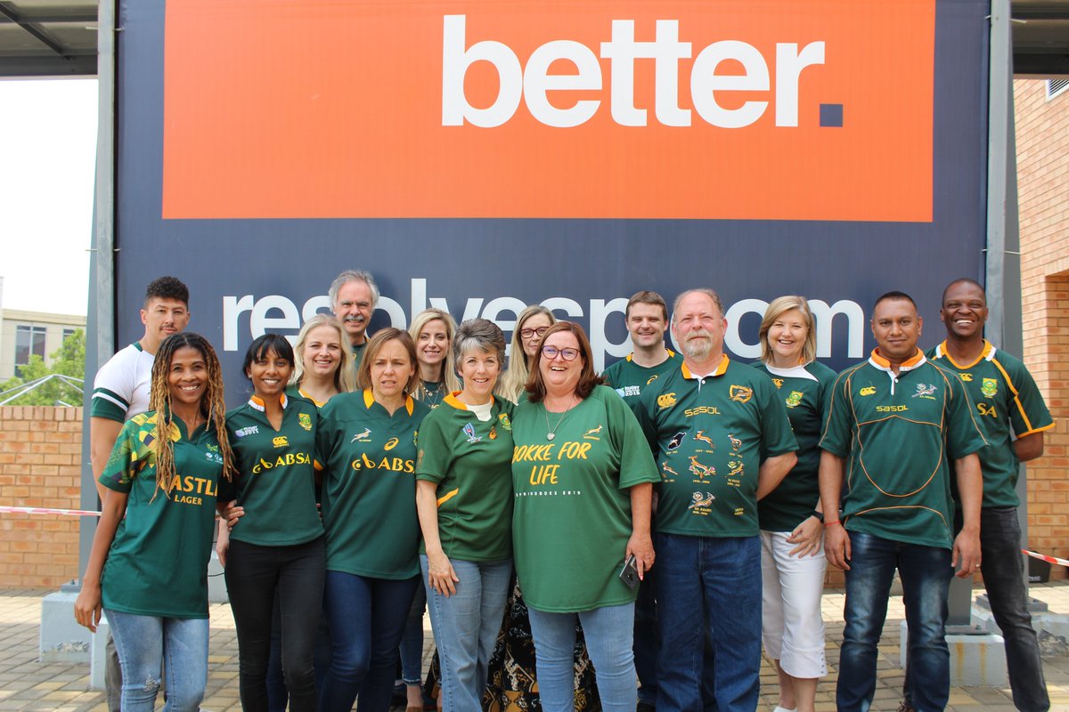 resolve_sp's tweet photo. Showing the @Springboks some love at @resolve_sp today! #GoBokke #StrongerTogether @rugbyworldcup #RugbyWorldCupFinal2019 #BokFriday #SocialFriday #LifeAtResolve https://t.co/Zj10utIrY9