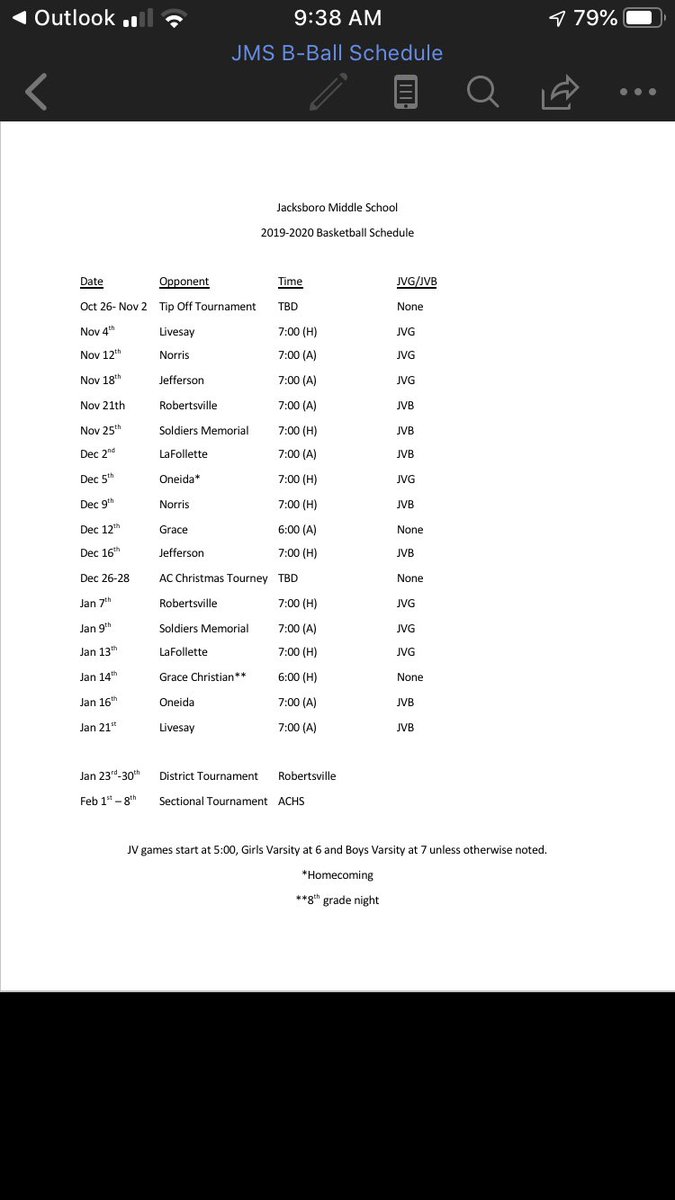 JacksboroMiddle's tweet photo. Here is our schedule for this coming season! First home game is this coming Monday, can’t wait to see the gymnasium packed! @lafollettepress @VolunteerTimes https://t.co/jvzzWltzZR