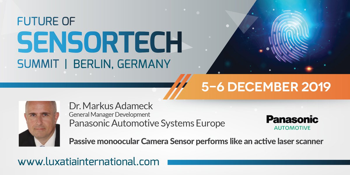 Luxatia_intl's tweet image. We are pleased to announce Dr. Markus Adameck from @panaauto as the chairman for the Future of SensorTech Summit. Join global executives to learn about the latest trends and challenges around #sensorytechnology. Learn more 👉bit.ly/future-of-sens… #SensorTech2019