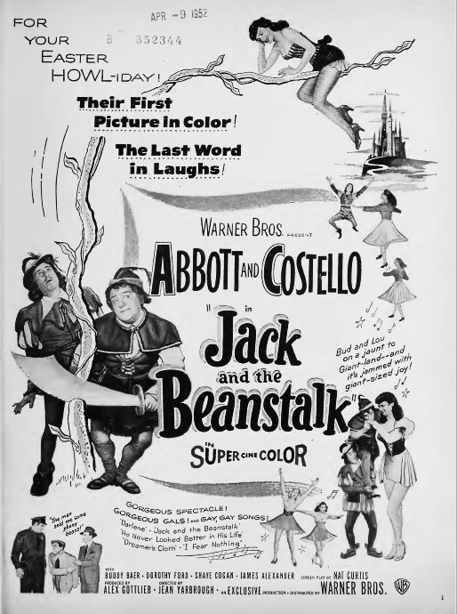 infinityhill_'s tweet photo. Like The wizard of Oz, this Abbott and Costello film - Jack and the Beanstalk (1952) - mixed black and white and color footage. Unlike the wizard of Oz, almost nobody remembers it. #JackandtheBeanstalk #JeanYarbrough #BudAbbott #LouCostello #AbbottandCostello
#BuddyBaer #Fantasy https://t.co/t7vltH6z0y