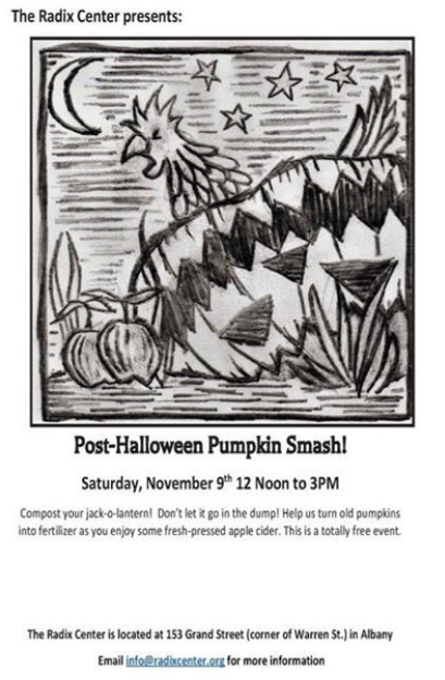 ScnctdyRecycles's tweet photo. Have jack-o'-lanterns from Halloween?  Be sure to leave them outdoors for animals, or put them in your compost pile!  Alternatively, bring them to a pumpkin smash like the ones being held at The Radix Center on 11/9 or Veteran's Field on 11/2 hosted by Grow Amsterdam NY. https://t.co/nhqItqf9X7