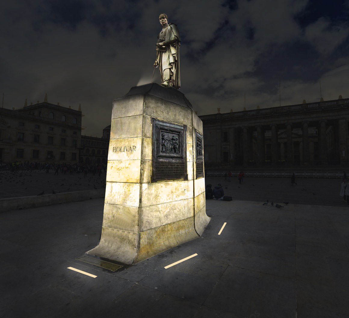 EnriquePenalosa's tweet photo. Ya iniciamos el proyecto de iluminación integral de la Plaza de Bolívar, el espacio más representativo de los colombianos, con ocasión del Bicentenario. Comenzamos por el monumento al Libertador, a oscuras desde hace décadas, con sistemas eficientes y ahorradores. https://t.co/wIykDy5sBO