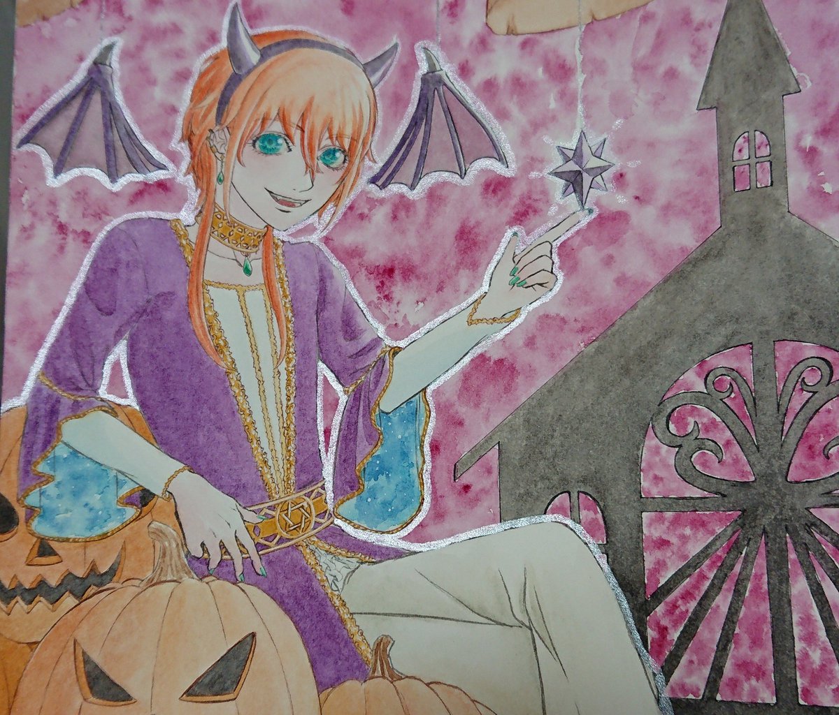 と*ん様 手描きイラスト◇ファンアート【Blood Moon】大遅刻ハロウィン