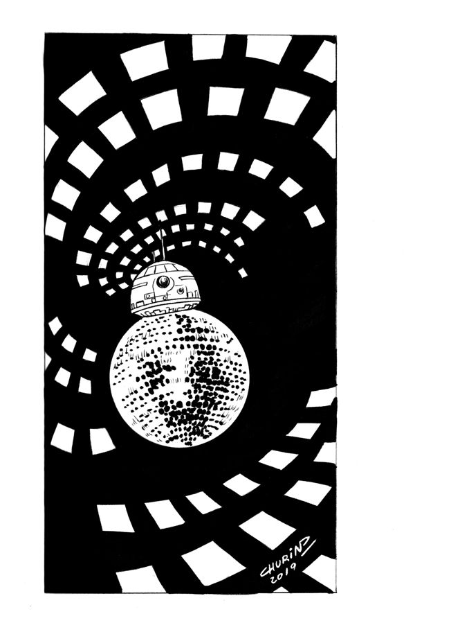 Pchurin's tweet photo. #inktober2019 #inktoberday31 #inktober2019day31 #ripe 
#fanart #StarWars &amp; #music 
#BB8 #droid #Robot #scifi #discoballs #disco #night #nightclub #nightlife #party #HappyHalloween2019 #halloween2019 #Lights #go https://t.co/5PcVWl9c7H