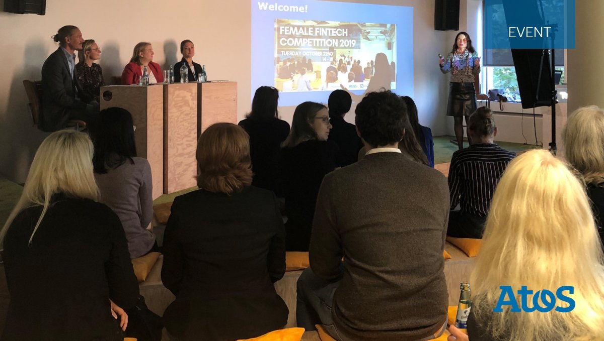 RemcoN_'s tweet photo. Terrific atmosphere in TechQuartier in Frankfurt today, listening to 6 brilliant pitches from #female #fintech founders at the final of the @Atos’ competition in collaboration with @DeutscheBank &amp; @TechQuartier! Stay tuned to find out who the winner is! https://t.co/O7RRRyiOTS