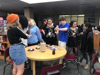 godwin_library's tweet image. Didn&apos;t have a chance to share pictures from our spooky stories yesterday.  Students enjoyed stories, snacks and facepainting.  We also enjoyed a student presentation on the Day of the Dead