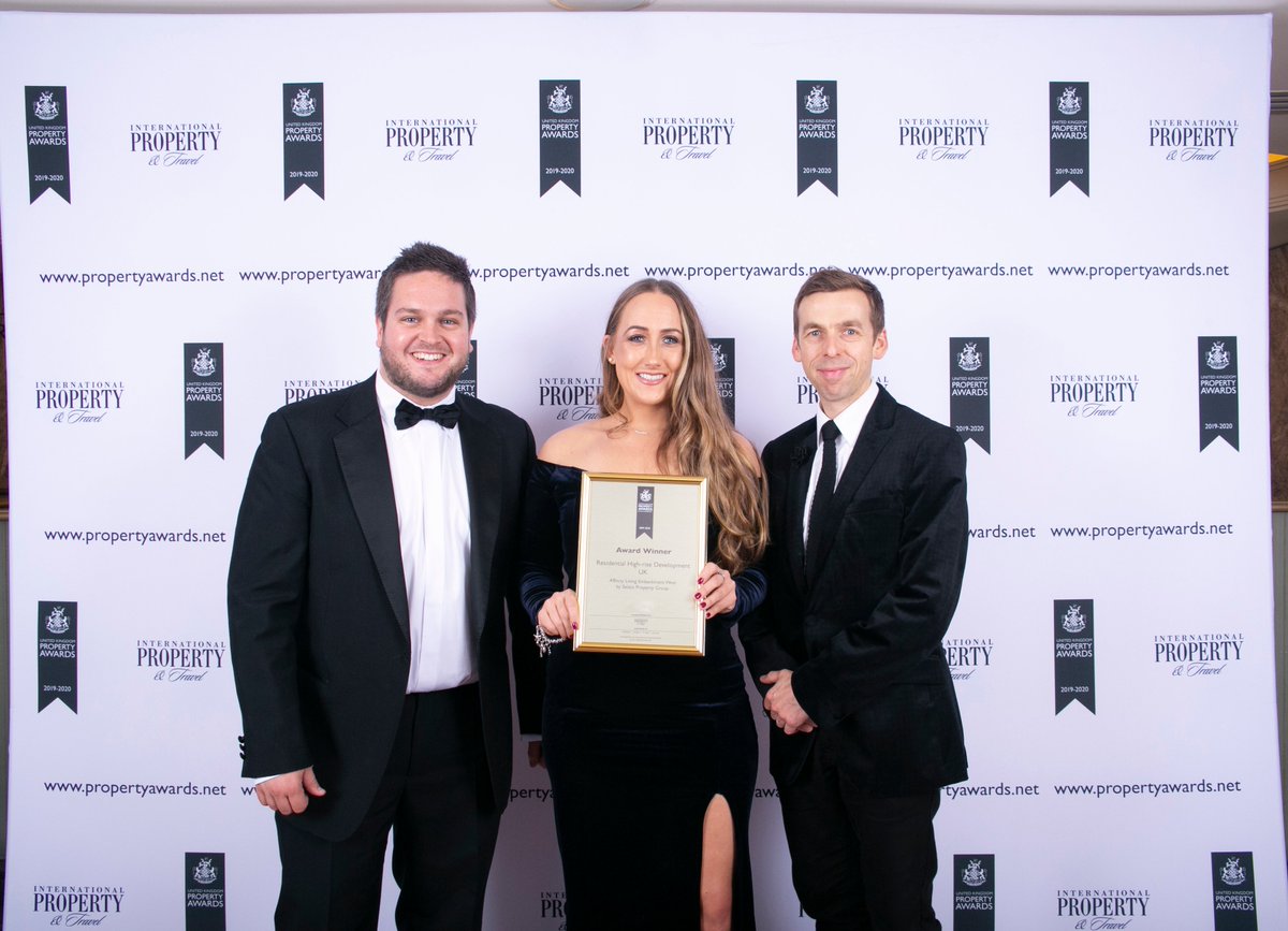 OSelectProperty's tweet photo. 🎉 Our Affinity Living Embankment West project in #Manchester has won the award in the category for Top Residential High-rise Development UK, at the 2019/20 UK #Property_Awards awards ceremony! 🥇 Read more here: https://t.co/2wrdzU25rB https://t.co/FPJyJrfsJJ