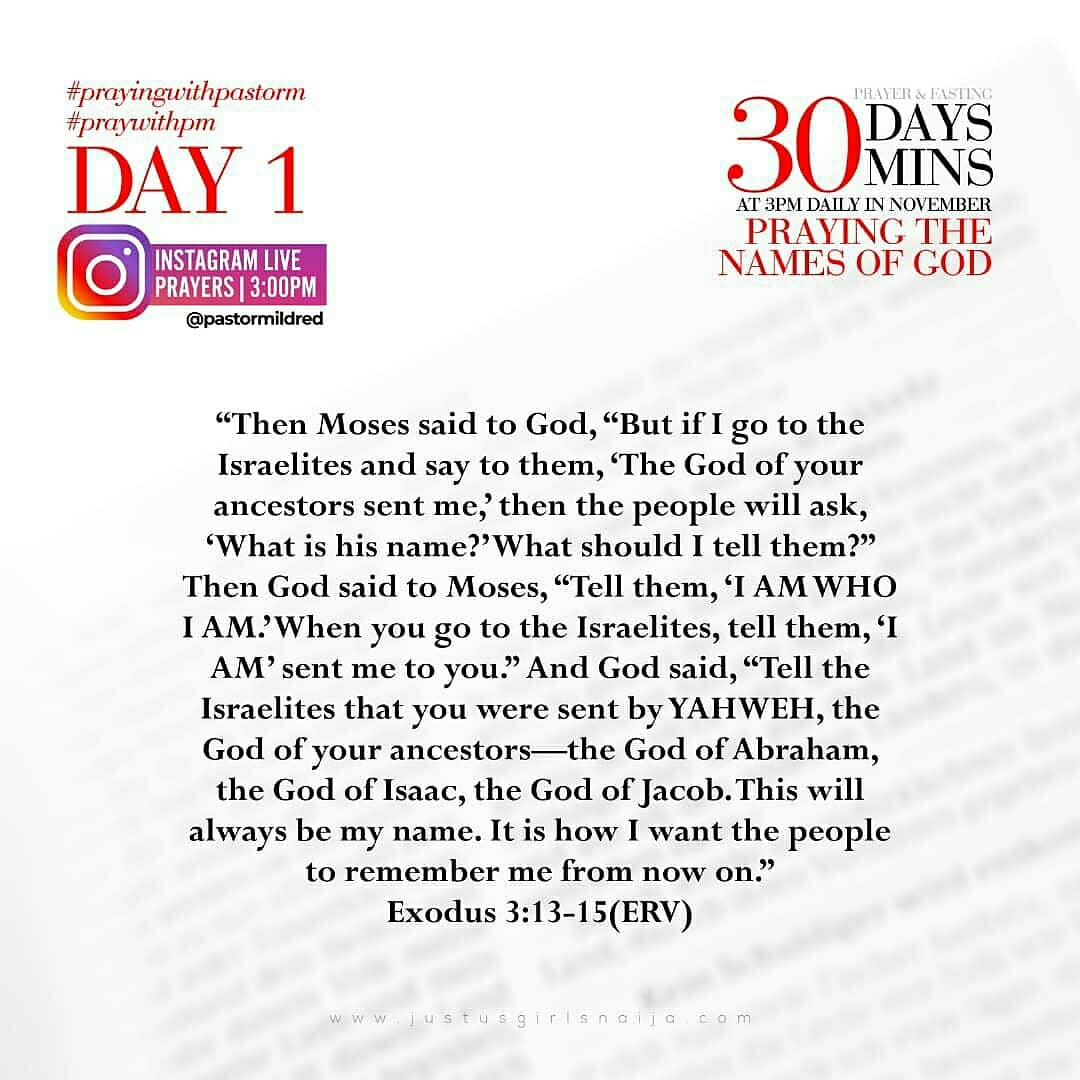 _JustUsGirls_'s tweet photo. Day1 - #YHWH #YAHWEH
He introduces himself to Moses and to us as the I AM l
In other words He’s the God who can be anything we need Him to be. Meditate on that today.
See you at 3pm on @pastormildred IG LIVE.
#prayingwithpastorm #praywithpm
#justusgirlsglobalnetwork https://t.co/EyXsWEME0e