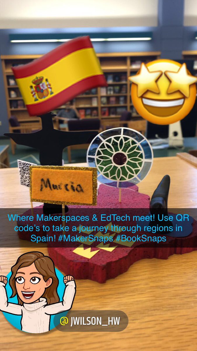 jwilson_HW's tweet image. I ❤️ when engaging #makerprojects are paired with #edtech. These Spanish Ss modeled a region in Spain and used QR code’s to provide detailed information in the 🎯 language. #hwcollaboratory #MakerSnaps #BookSnaps @TaraMartinEDU @kevansano