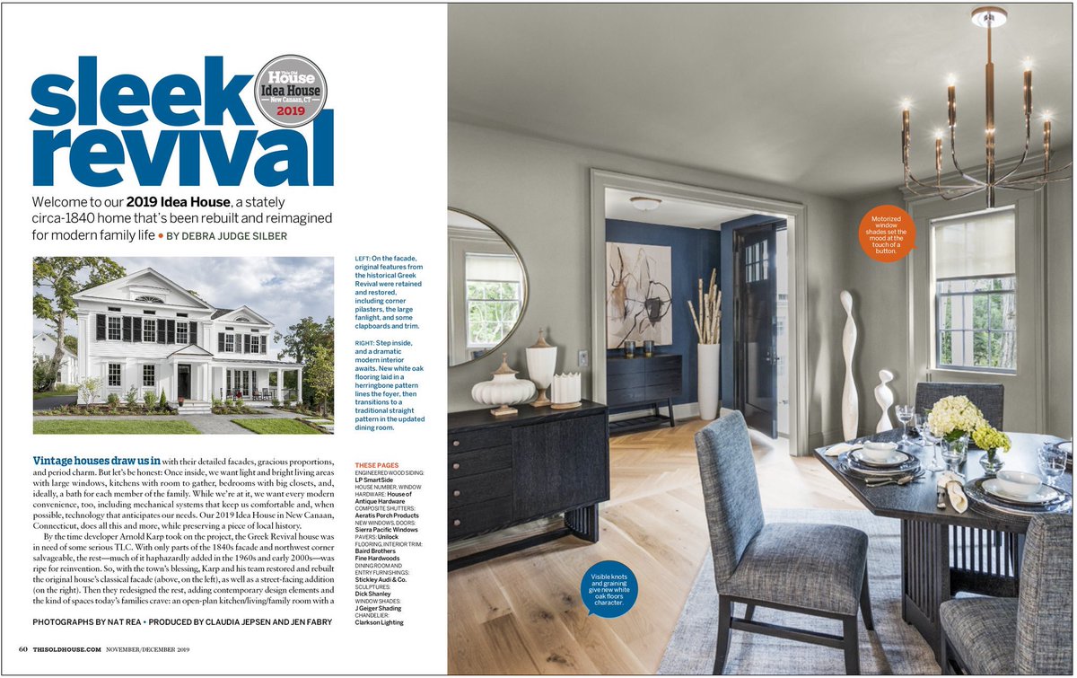 ThisOldHouse's tweet photo. Sleek Revival: An inspiring tour of the #ThisOldHouse Idea House in New Canaan, CT, via the new Nov/Dec issue of #TOHmagazine. Photos by Nat Rea https://t.co/RQbNAXqevN https://t.co/OPE9lCuUcx