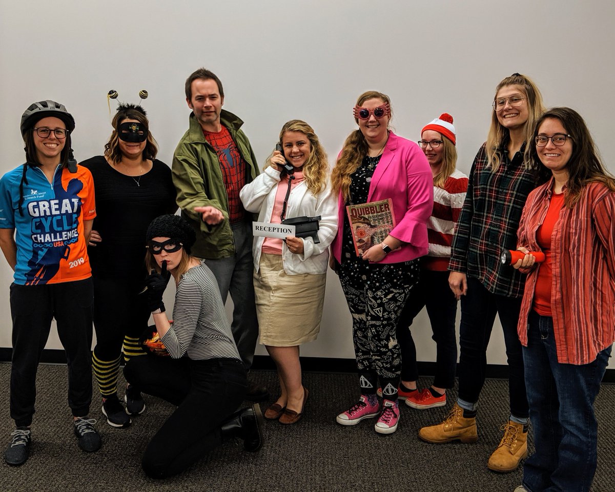 innereactive's tweet photo. Oops! We were so busy yesterday, we forgot to share our awesome Halloween costumes! Can you guess what we were all dressed as? #Halloween #halloween2019 #halloweencostumes https://t.co/Z95s0mFcJ7