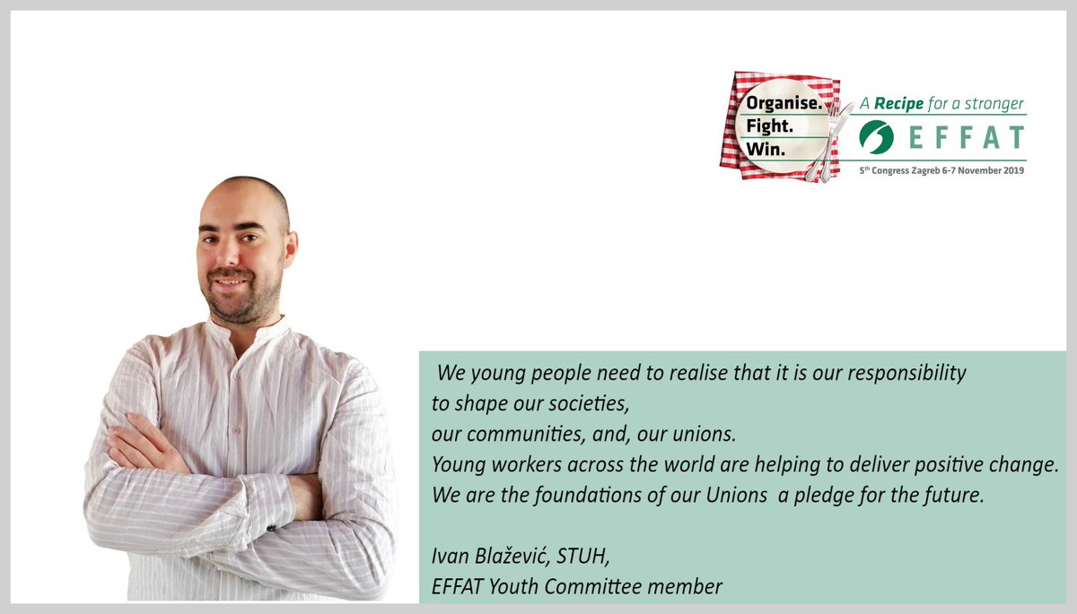 5⃣Days to #EFFATCongress | 5th Opinion by our Youth Committee Dept Pres <a href="/IvanBlazevic/">Ivano Balić</a> on the need for young ppl to be the driver of TUs renewal. Congress will give youth the voice it deserves to shape EFFAT next chapter. It's next week!!#StrongerEFFAT bit.ly/34i4aJd