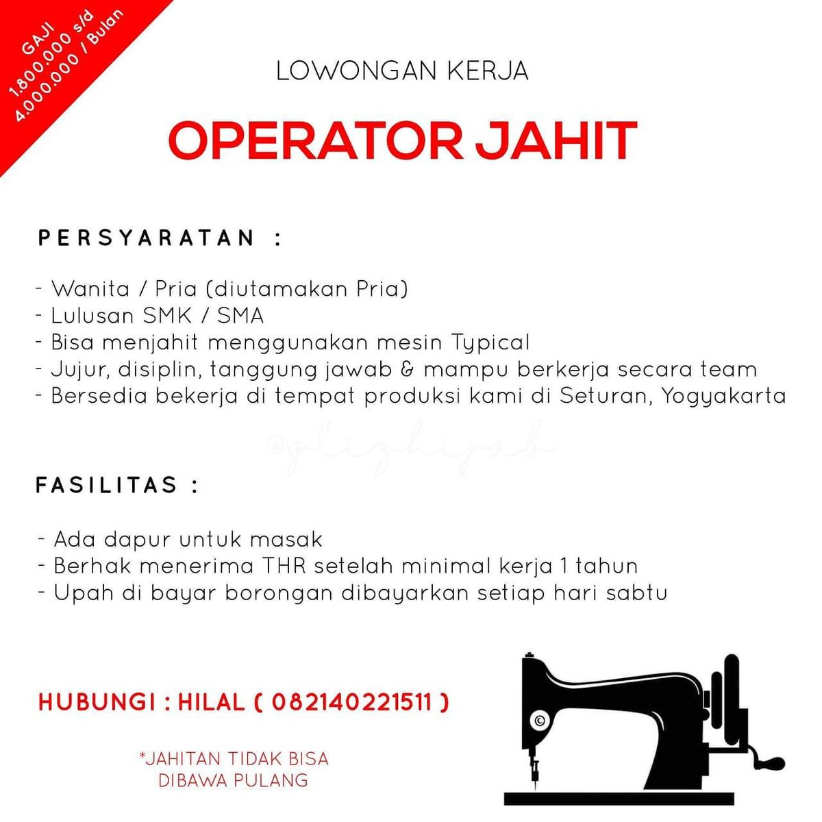 Loker Jogja Jahit Terbatas Loker Kerja Terbaru 2021