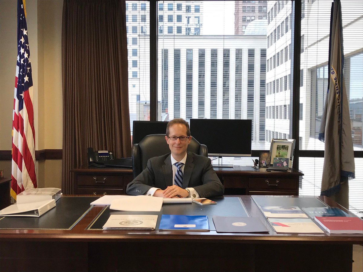 USAGlassman's tweet photo. As I step down from the role of U.S. Attorney, I feel tremendous gratitude. To have had the opportunity to work with so many wonderful people, on behalf of the United States in the cause for justice, has been awesome. Together we can meet all challenges. God bless the USA! https://t.co/JDHxwV48ji