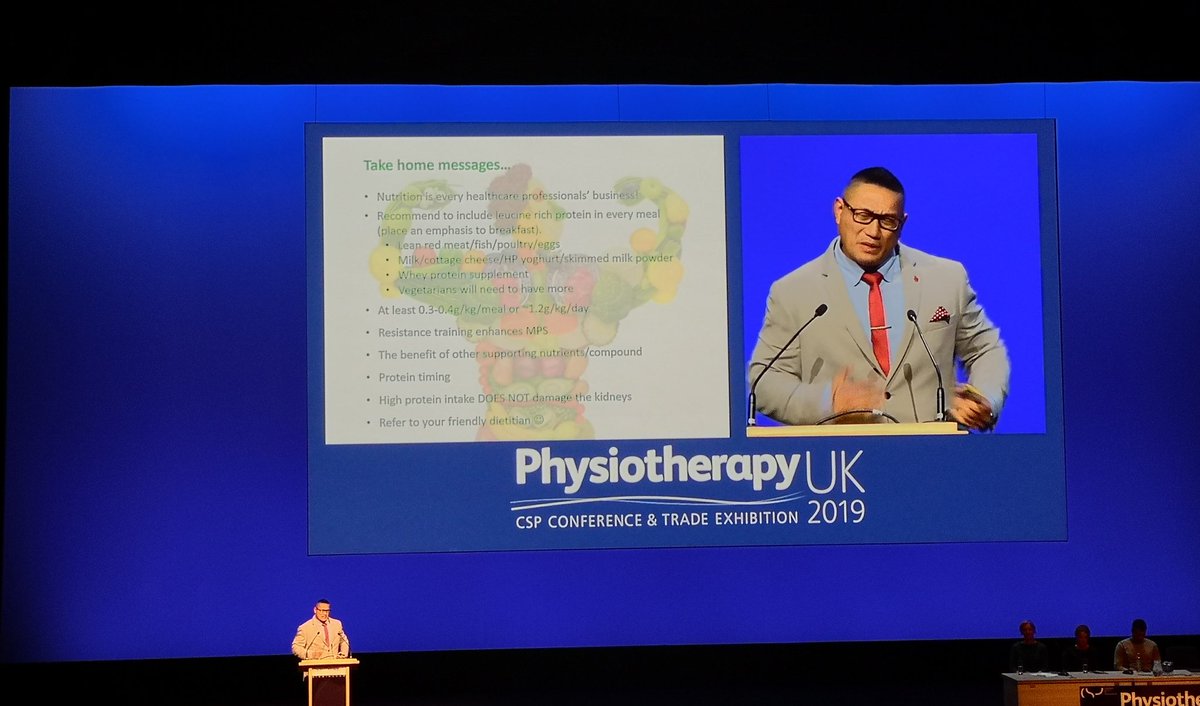 StephTPhysio's tweet photo. How many of us as physio's feel comfortable discussing diet with patients and how many of us do this on a regular basis? Definite food for thought #Physio19 https://t.co/5M624Vzvlm