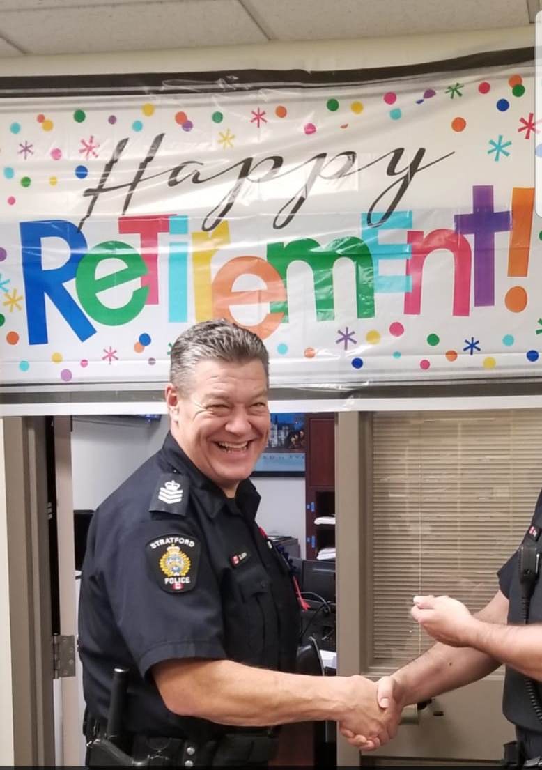 Happy Retirement S/Sgt Don Jordan #SPS thanks Don for the 31 yrs of service he gave to his community Don was highly respected by everyone he worked with and we wish him lots of luck and love as he enters this new chapter in his life <a href="/cityofstratford/">cityofstratford</a> <a href="/townofstmarys/">St. Marys, Ontario</a> <a href="/PerthSouthTwp/">PerthSouthTwp</a>