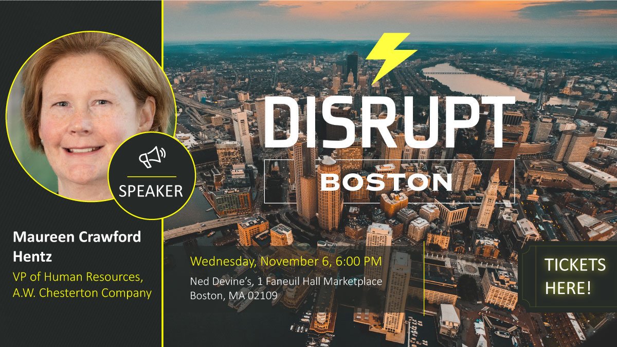 In just 5 days, Maureen Crawford Hentz <a href="/AWChesterton/">A.W. Chesterton Company</a> will be giving her 5-minute presentation on "Reducing Hiring Barriers for Candidates (with Autism)". Click the link below to reserve your tickets. #disrupthr #disrupthrboston 

eventbrite.com/e/disrupthr-bo…