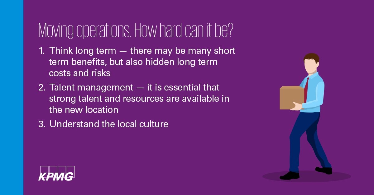 Reducing costs by moving operations to a low-cost country sounds like a no-brainer but there are common pitfalls organizations should consider to determine if it's the right move.  A few key take-aways from the #KPMGGMSForum