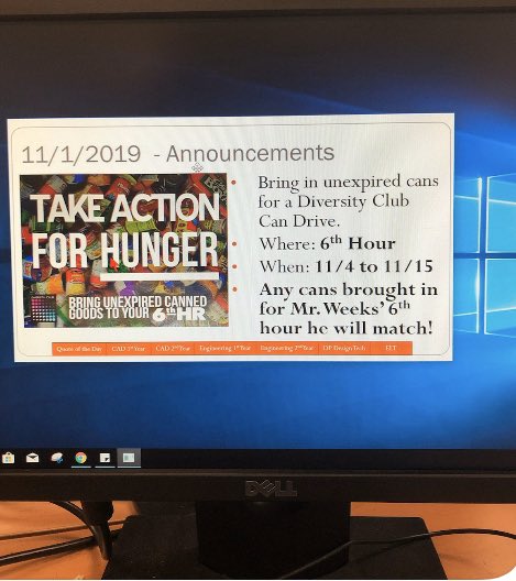 ROHS_Reimold's tweet photo. Canned food drive starts MONDAY Ravens! Looks like @teacherweeks is going all in this year. 😄 #rodiversity @rohsdiversity https://t.co/oVFYcNbxHi