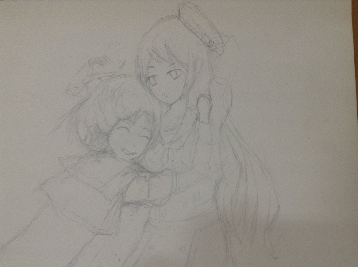 J級姉妹描いてます。ラフと線画…。む、難しい(;'・ω・)
#アナログ 
