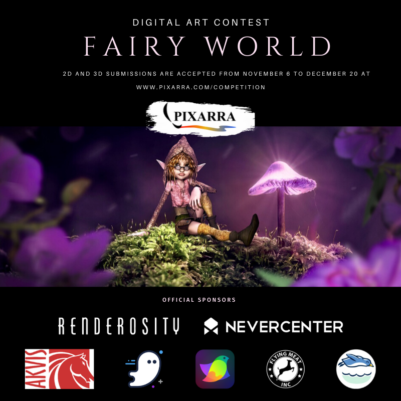 pixarra_com's tweet photo. The prizes are valued at over $1400 and will be provided by #Pixarra and the contest’s official sponsors: @akvis, @thebest3d, @renderosity, @spiritjsapp, @flyingmeat / @acornapp, @nevercenter and @BeLightSoftware / @AmadineApp
https://t.co/3DZFQRGAMK https://t.co/O0CYpLLB8Q