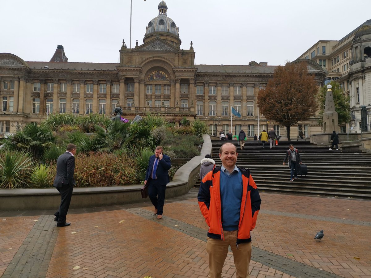 WAtruro's tweet photo. OUT AND ABOUT: Our Service Director for Energy and Climate Change looking very happy in Birmingham last week – must have been the exciting business development meetings he was attending!

#WardellArmstrongTruro #Birmingham #BusinessDevelopment #OutAndAbout #EnergyandClimateChange https://t.co/UKLzqQ49G7