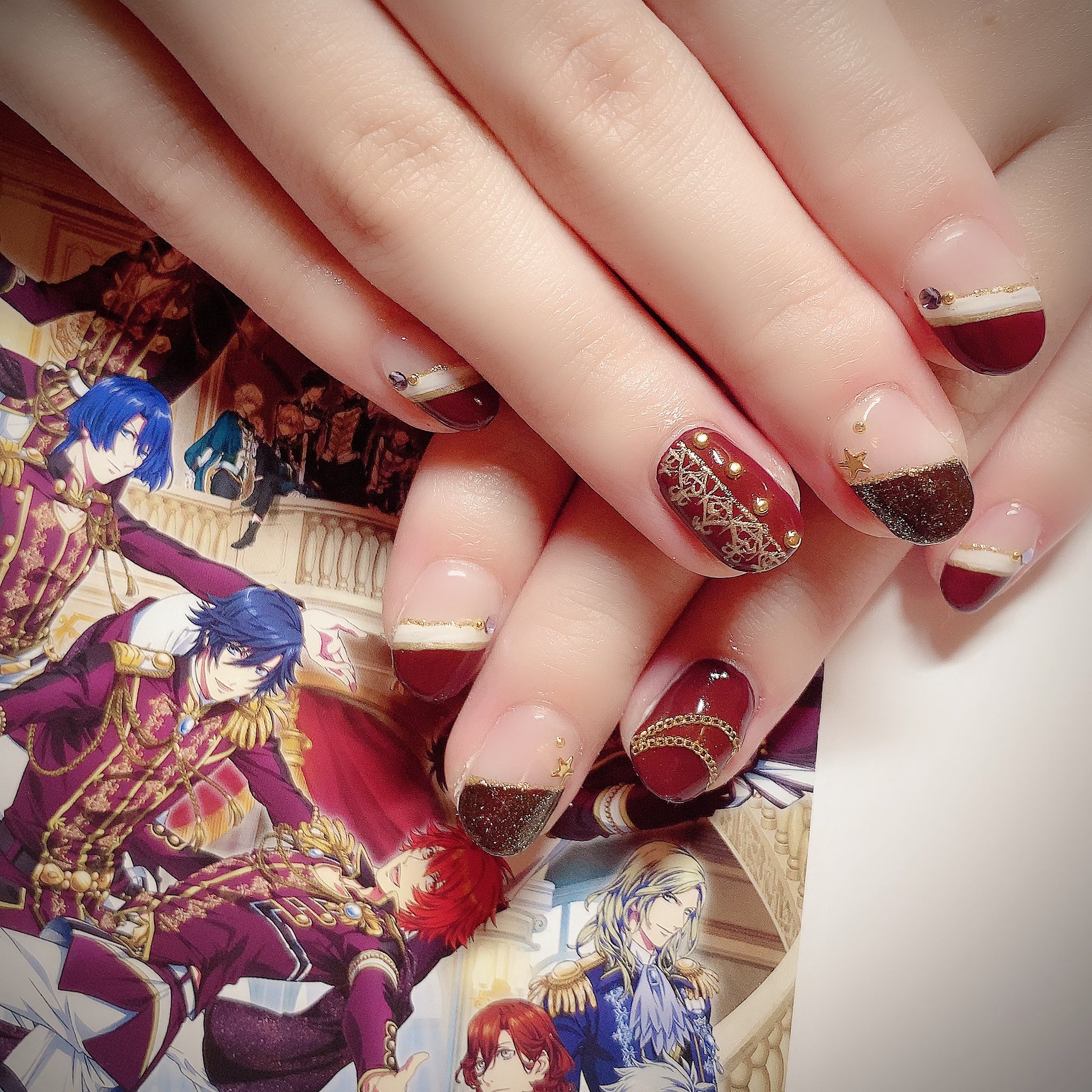 Koririo Nail Twitterren 今日もご来店ありがとうございました うたプリ マジloveキングダム St Rishの衣装モチーフ エレガントな痛くない痛ネイル 痛ネイル 痛くない痛ネイル うたプリ