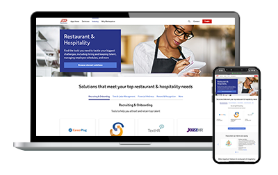 LeahSchiro's tweet photo. When it comes to your HR ecosystem, there’s no one-size-fits-all solution. Find best-of-breed HR apps, handpicked for your industry! #ADPMarketplace  https://t.co/8Xzvcfwng5 https://t.co/6u7qS8qJuY