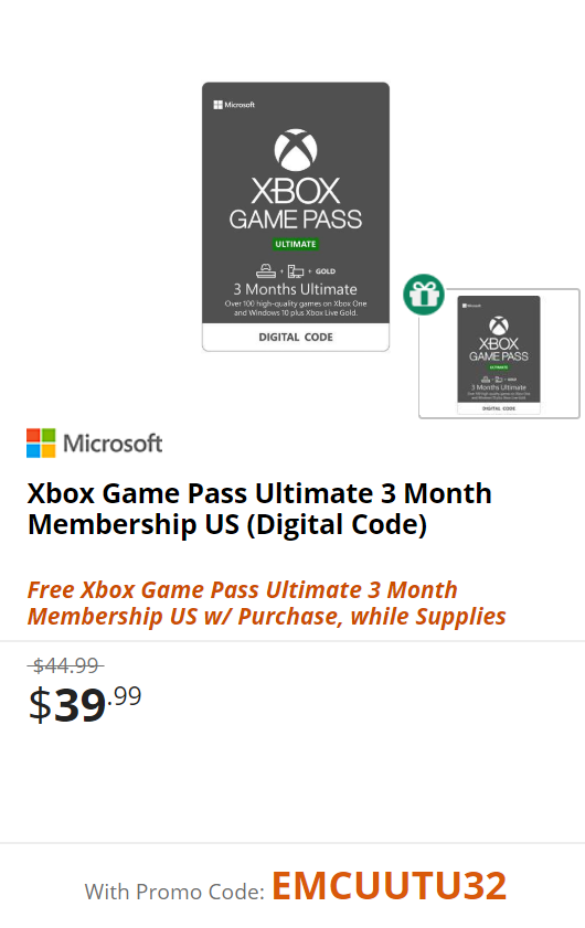 Microsoft - Xbox Game Pass Ultimate: 3 Month Membership