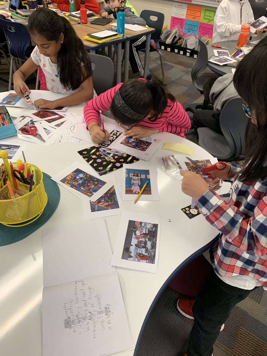 Murdach5th's tweet photo. Writers’ gonna write. And draw. And glue. And create pieces that are very entertaining. #mmspride #d102learn #SeeD102 https://t.co/lmYjmSckhD
