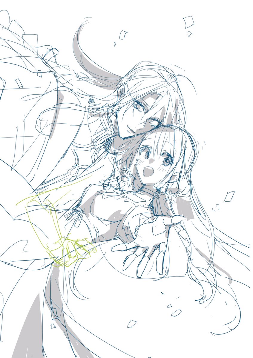 今までのラフや下絵色々
ラフの時のふわっとした線を本番でも描けるようになりたい 