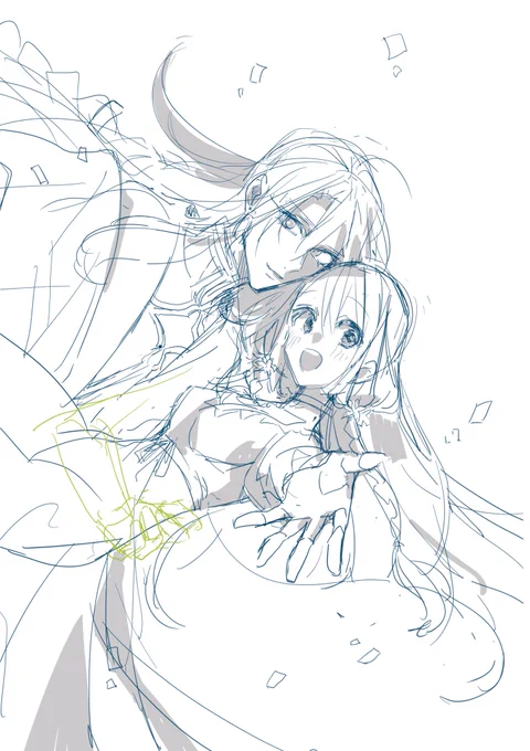 今までのラフや下絵色々
ラフの時のふわっとした線を本番でも描けるようになりたい 