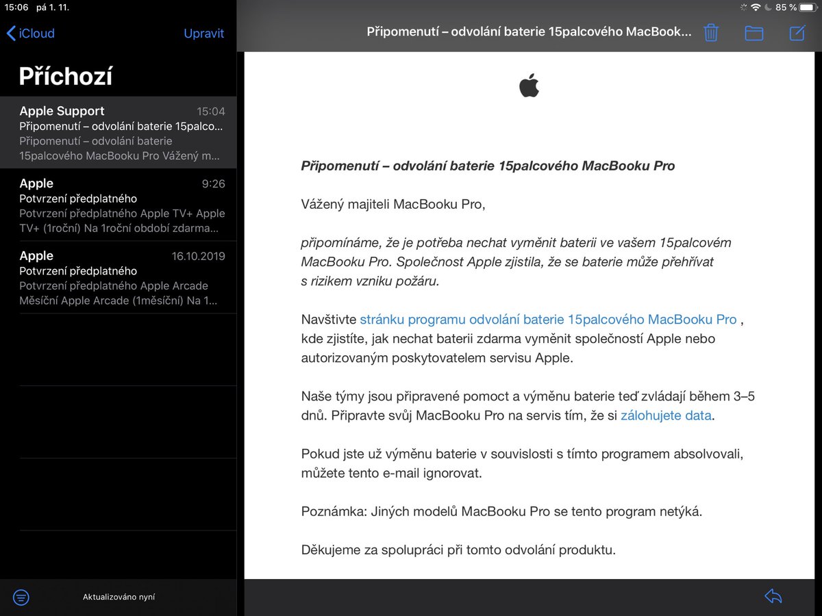 petrskuta's tweet image. Wow, Apple to s tím výměnný programem baterií myslí opravdu vážně. #MacBookPro15 #battery