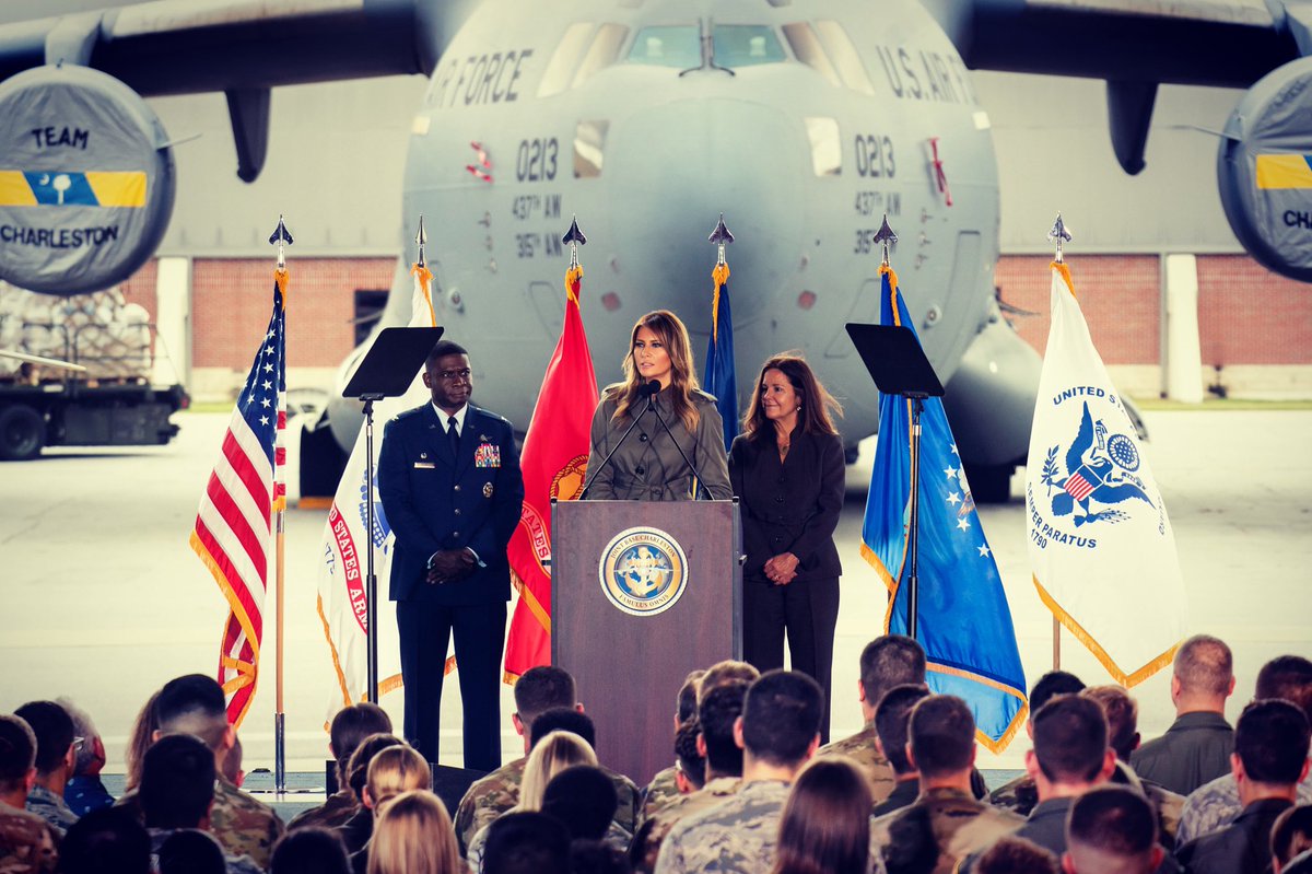 Melania Trump (@FLOTUS) on Twitter photo 2019-11-01 14:13:33 It was a great visit w/ @SecondLady to Charleston on Wednesday! Thank you @Lambs_SC & JB Charleston @teamcharleston for welcoming us & for the amazing work happening within this community & in communities around the world. God bless our men & women in uniform. #BeBest It was a great visit w/ @SecondLady to Charleston on Wednesday! Thank you @Lambs_SC & JB Charleston @teamcharleston for welcoming us & for the amazing work happening within this community & in communities around the world. God bless our men & women in uniform. #BeBest