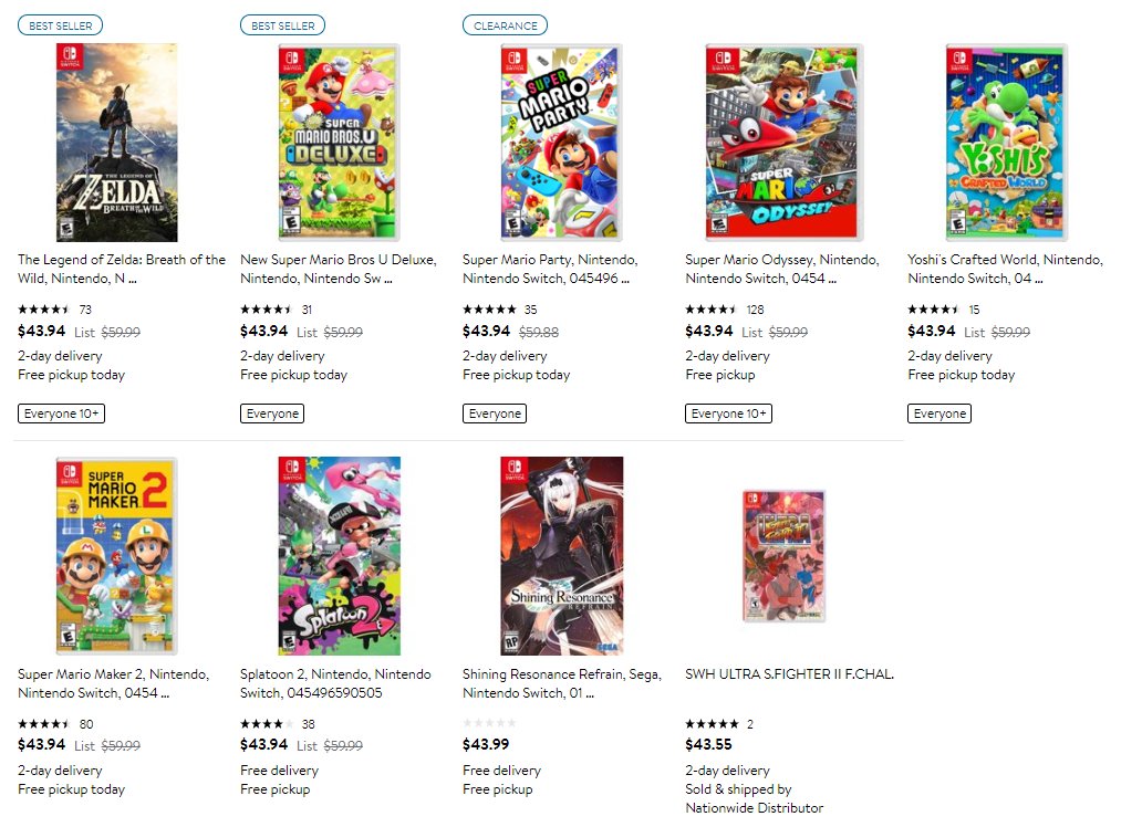 all 1st party nintendo switch games