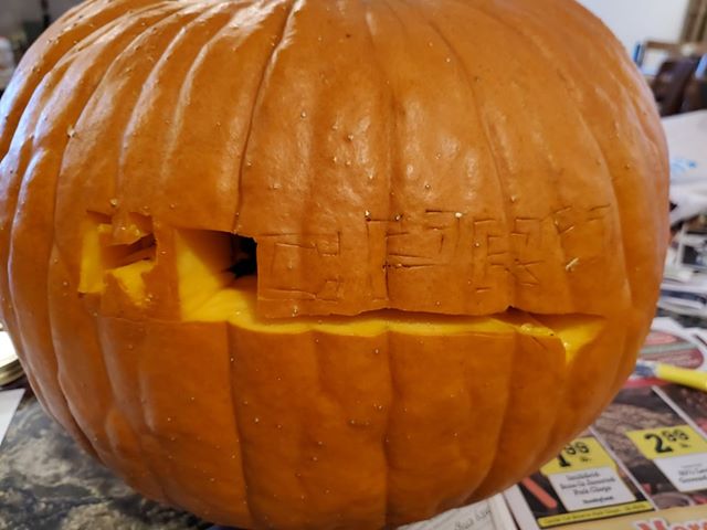 RecProUSA's tweet image. Well, not everyone can be a pumpkin carving expert.. But we do appreciate the effort! Thanks Gordy for giving our RecPro pumpkin carving stencil a go. As promised, tumblers are on the way. 🎃🎃