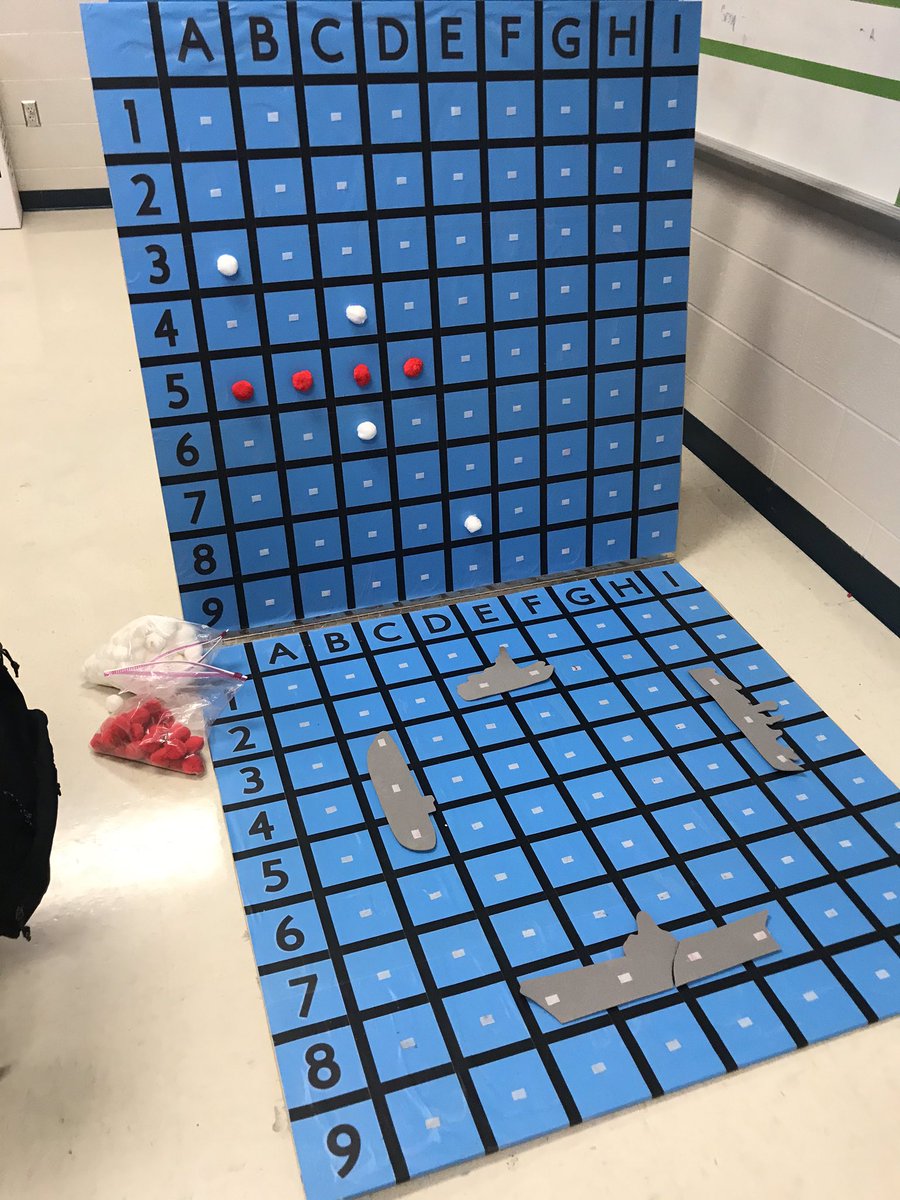 Coordinate plane practice today with giant sized Battleship!
