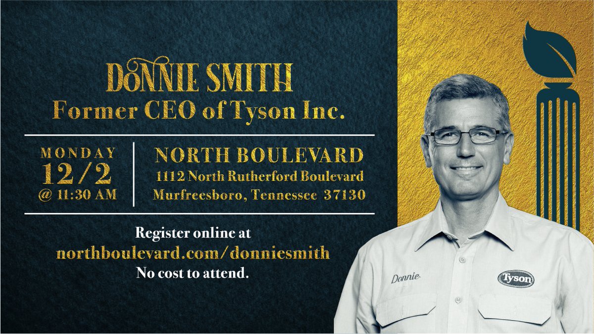 The School of Christian Thought presents The Power of Servant Leadership Luncheon featuring former Tyson Inc. CEO Donnie Smith. Space is Limited and Registration is required. buff.ly/2N5CDom
#schoolofchristianthought  #christianworldview