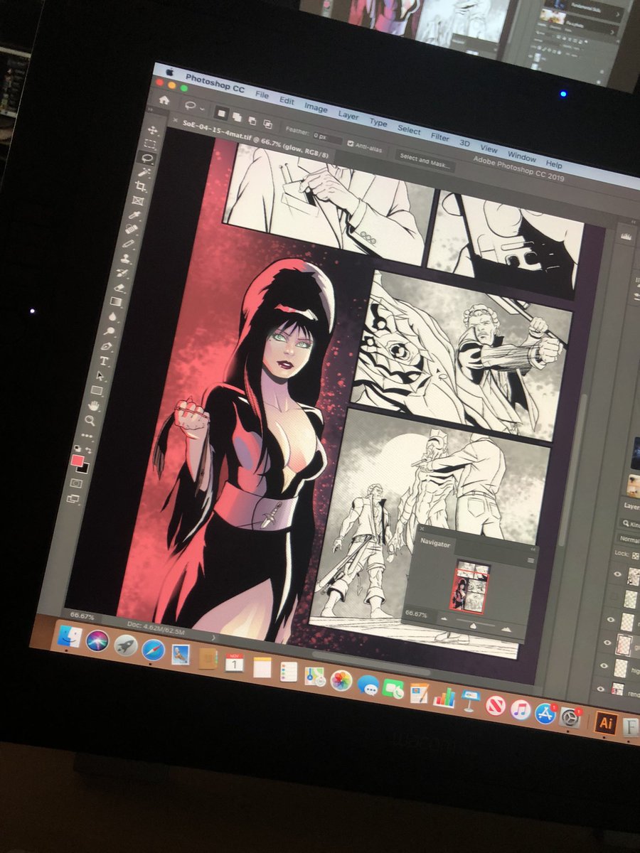 nickcaponiart's tweet photo. Hereβs a little demo on rendering i did for the first year production class! Elvira is always a treat to color πππ» #Elvira #dynamite #comicbookcolors https://t.co/4Q8hFJEBVD