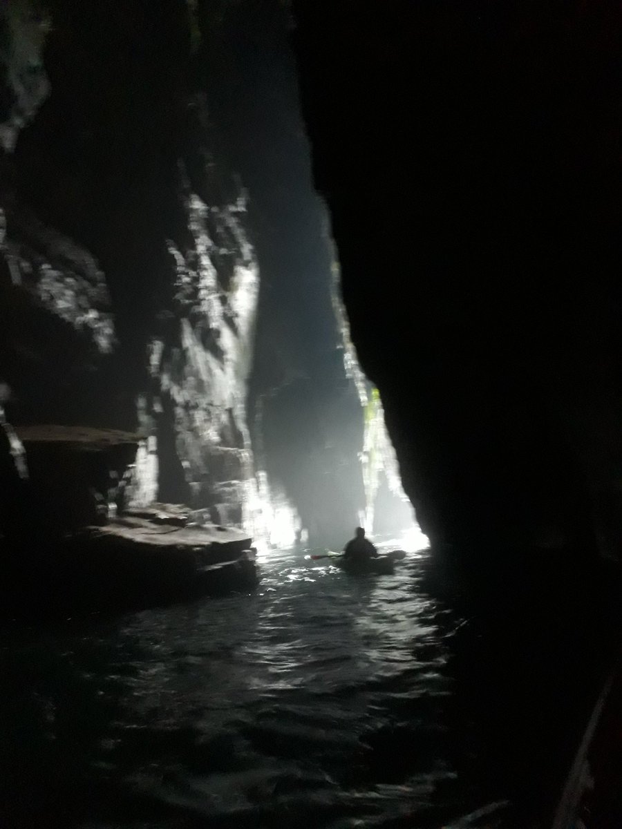 Inside a cave at Hornhead